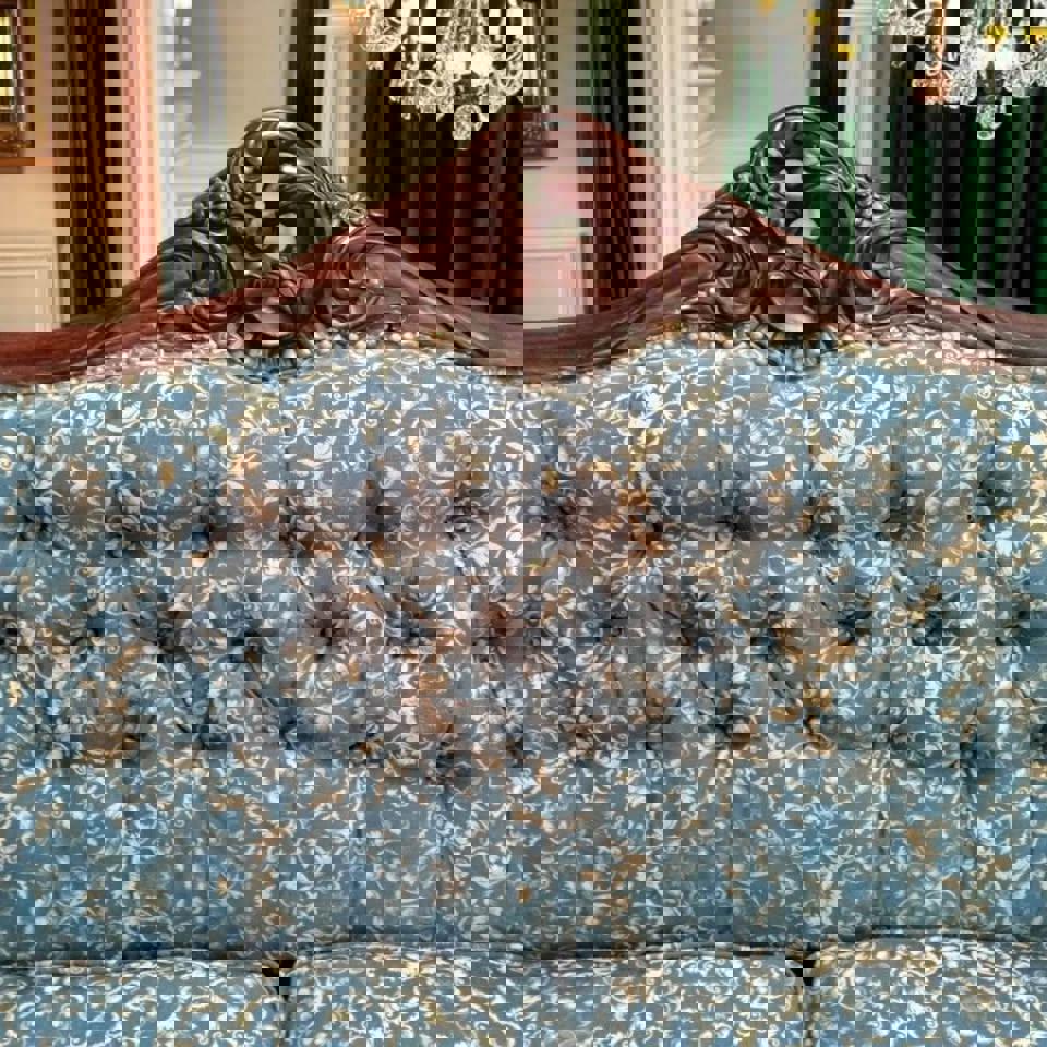 Reupholstered Italian vintage sofa set new 4 seat sofa +2 x single sofa