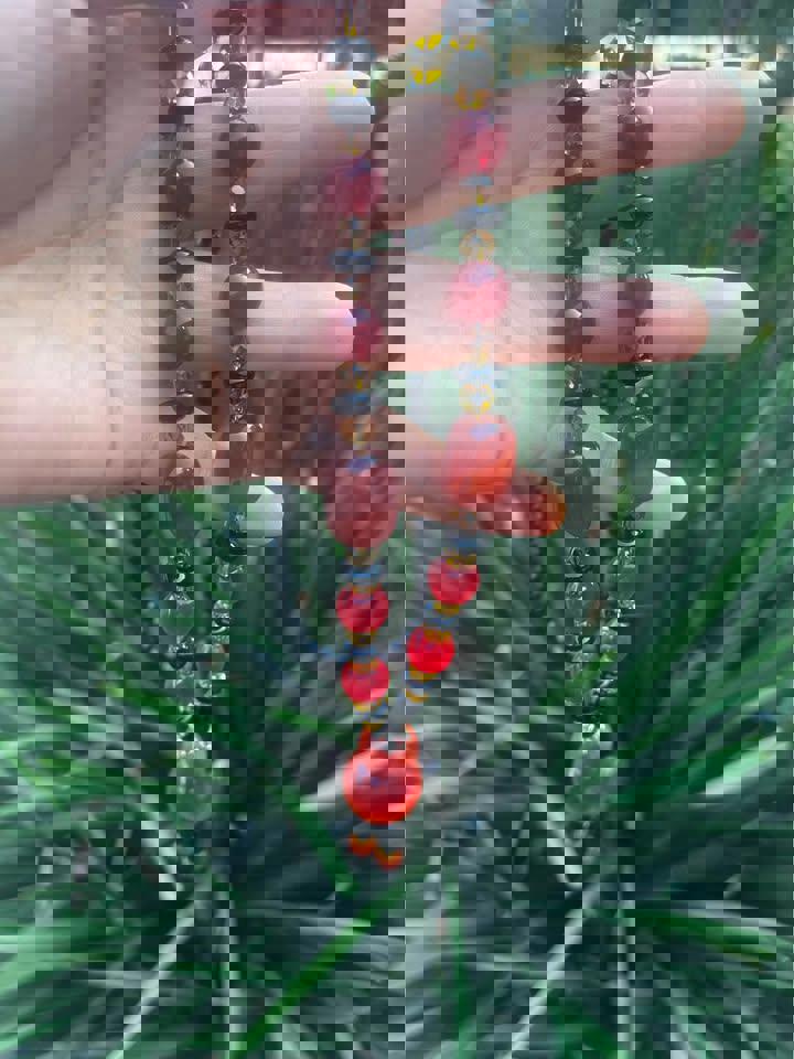 Natural green Jade earrings 18k gold filled 925 silver $239 and red jade necklaces $159