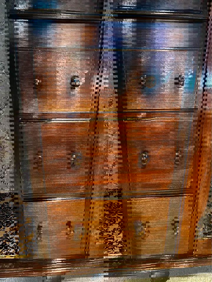 antique mahogany large display cabinet sideboard wall unit comes into 3 parts