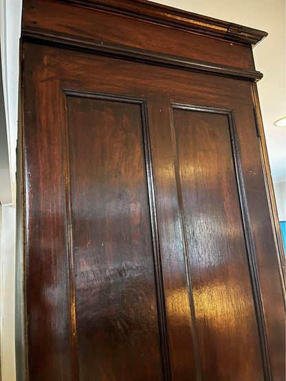 antique mahogany large display cabinet sideboard wall unit comes into 3 parts