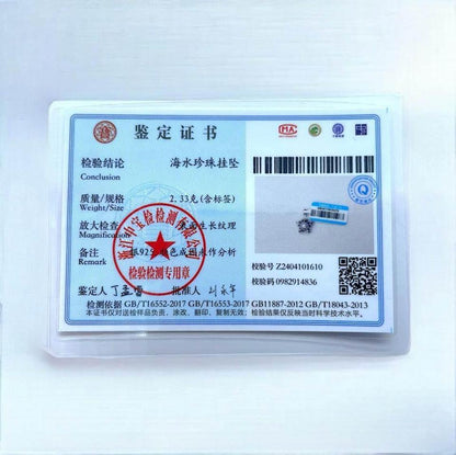 S925 Seawater Tahitian pearl black Pearl Pendant with certificate