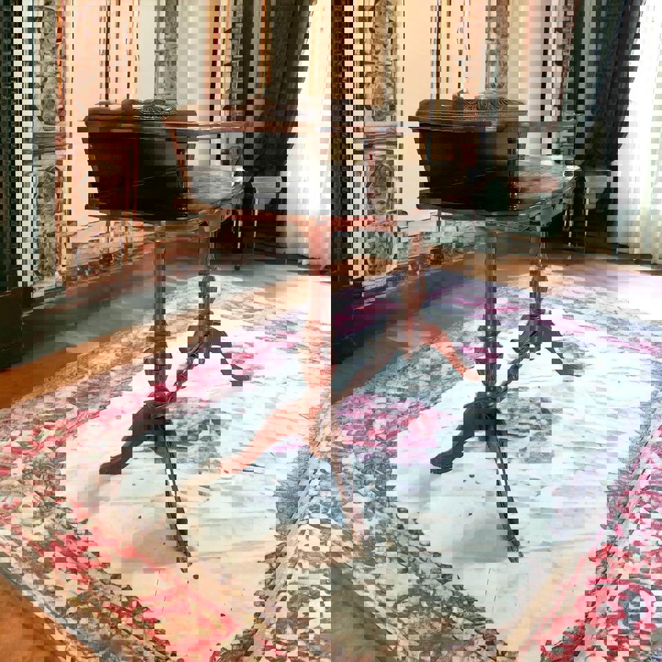 Mahogany hall stand Telephone table end table bedside table brass paws antique