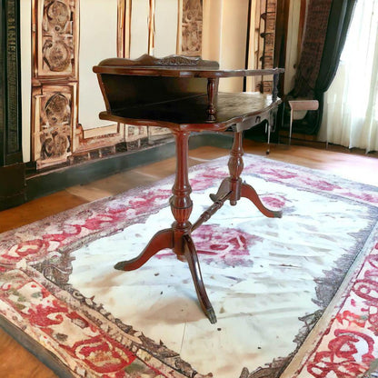 Mahogany hall stand Telephone table end table bedside table brass paws antique