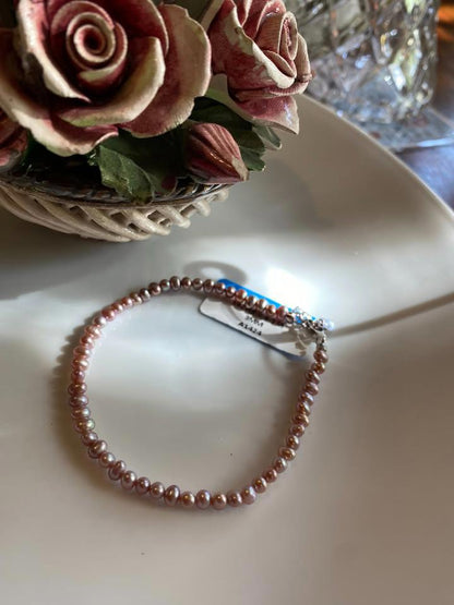 Purple pink freshwater pearl vintage Bracelet 3-3.5mm tiny pearl real seed pearl