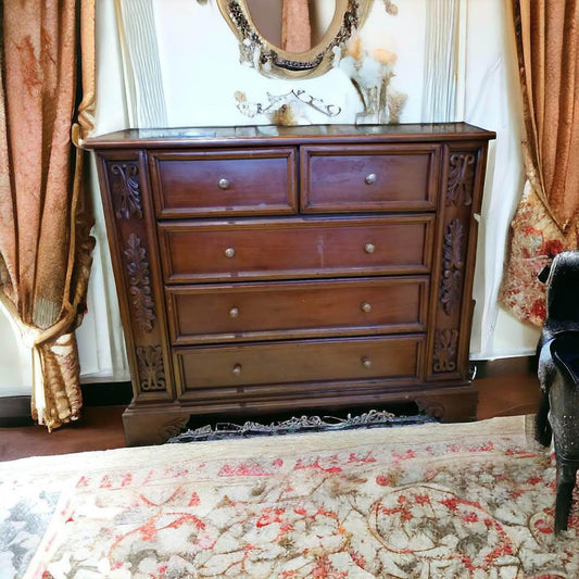 105×46×87h cm tall boy chest of drawers sideboard TV unit solid timber refurbished