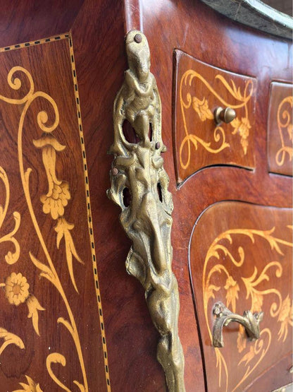 82x40x80h cm Elegant French 18th Century Commode Louis XV hall stand marble top