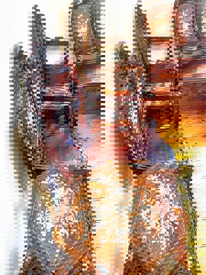 A set of Mother of Pearl Inlay Antique Chinese Armchairs 6 seats