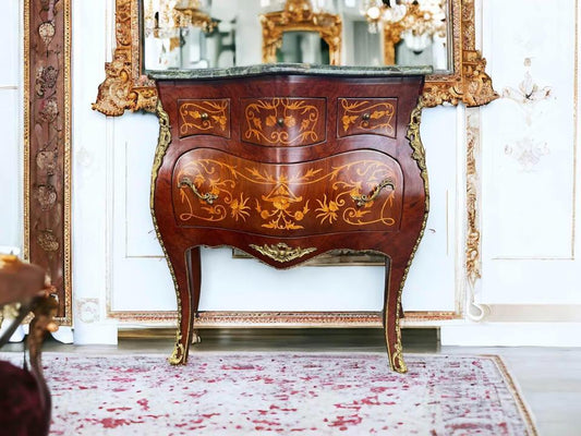 82x40x80h cm Elegant French 18th Century Commode Louis XV hall stand marble top