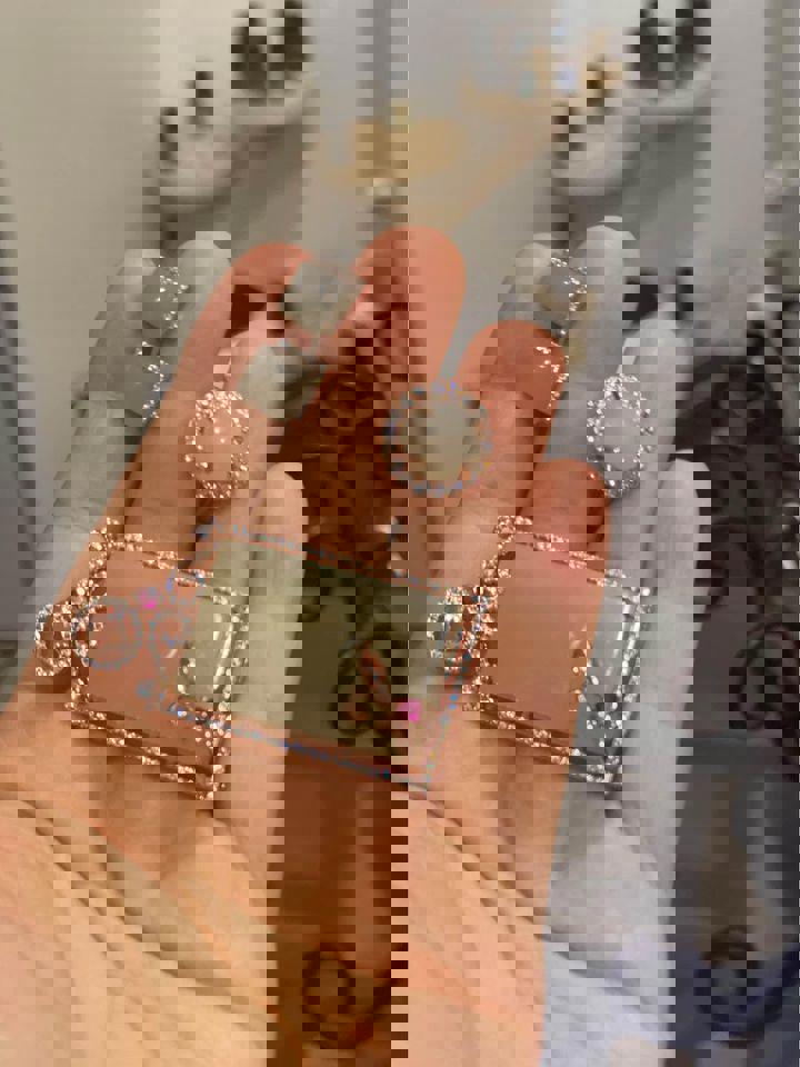 Matching Jade pendant earrings and ring set rose gold plated in silver brand new gift present