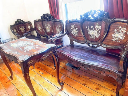 A set of Mother of Pearl Inlay Antique Chinese Armchairs 6 seats