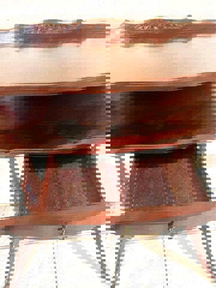 Mahogany hall stand Telephone table end table bedside table brass paws antique