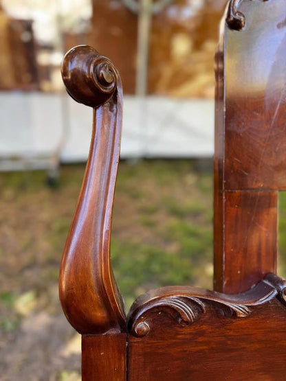 Antique solid mahogany double bed head and tail parts