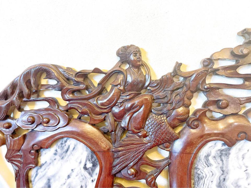 Antique Qing Dynasty 150 years old Sofa Set  Hand-Carved Rosewood & Marble