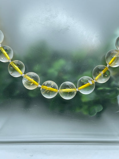 Luxury Natural Citrine Wealth necklace, Natural Citrine Beads, Natural stone Birthday gift for woman wife, golden beans,