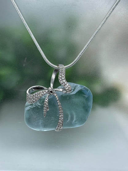 18K Gold 38ct Natural Aquamarine with Diamond Pendant, Sea Blue, Blue Stone, Customised, Handmade, For Her Gift, Birth Stone